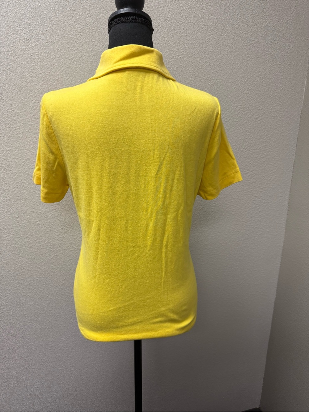 Tory Burch Yellow Button Polo Top Large Preppy Luxury Cotton Shirt - Picture 5 of 11